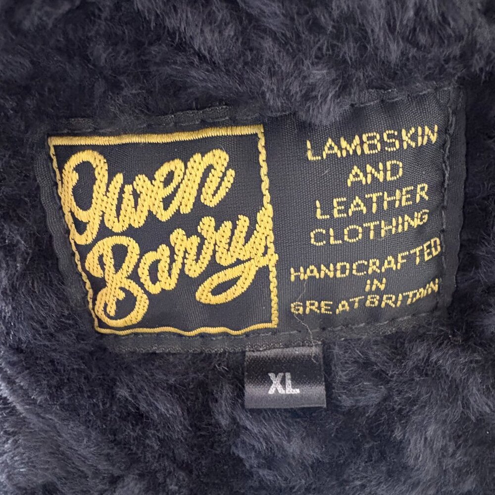 Vtg Owen Barry warm gray sheepskin shearling men's coat size XL [FLAWED; READ] - Picture 6 of 8